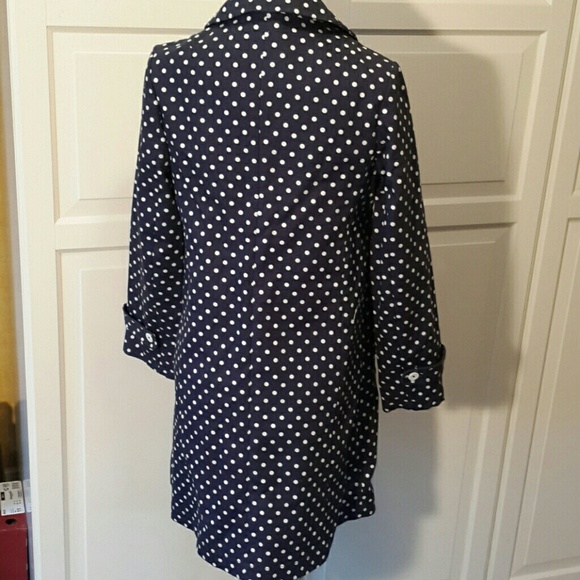 Polka Dot Coat - Navy and White - Picture 3 of 8